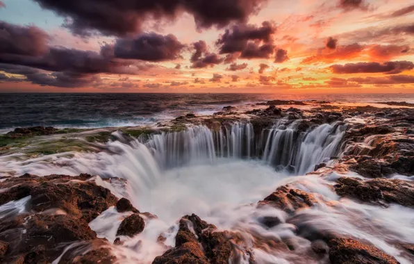 The ocean, rocks, rasvet, LANDSCAPE, CANARY ISLAND, ISLAS CANARIAS, BUFADERO, LONG EXPOSURE