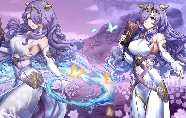 Girl, butterfly, magic, the game, book, Fire Emblem