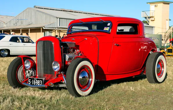 Picture red, coupe, Ford, Ford, exhibition, Hot, coupe, 1932