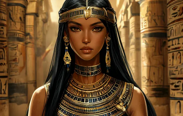 Goddess, Egyptian, AI art, The Ennead, Ennead, Maat, Custom