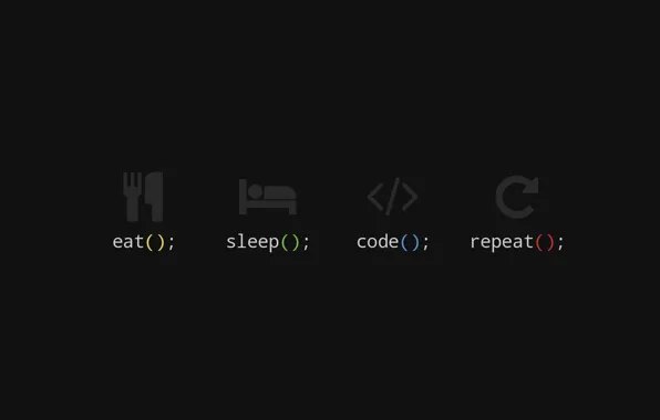 Minimalism, black background, programming, Code, coding