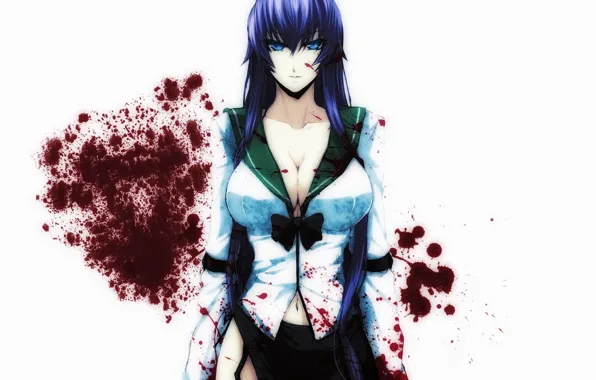 Chest, look, blood, rage, highschool of the dead, saeko busujima