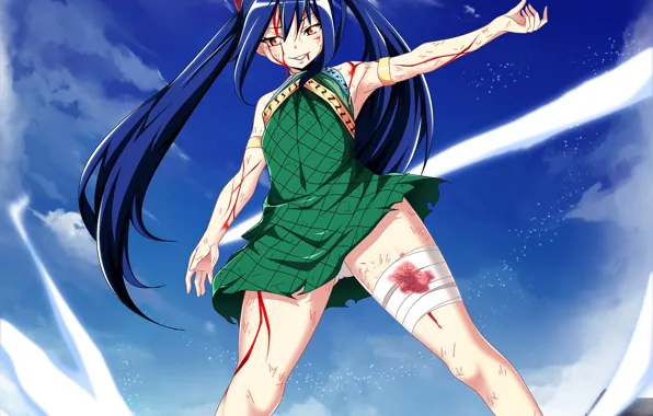 Girl, blood, pantsu, panties, anime, fight, dragon, manga