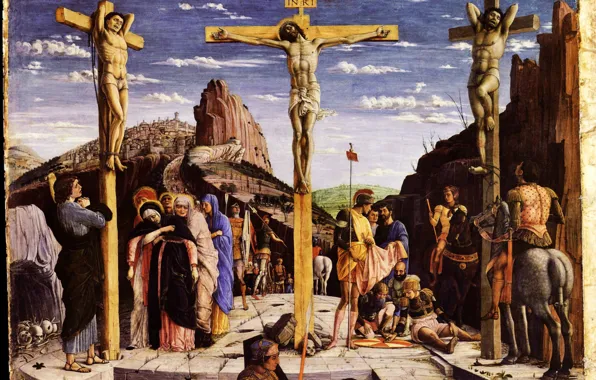Paris, The Louvre museum, Andrea Mantegna, Oil on Wood, 1459, The Crucifixion, the so-called Calvary