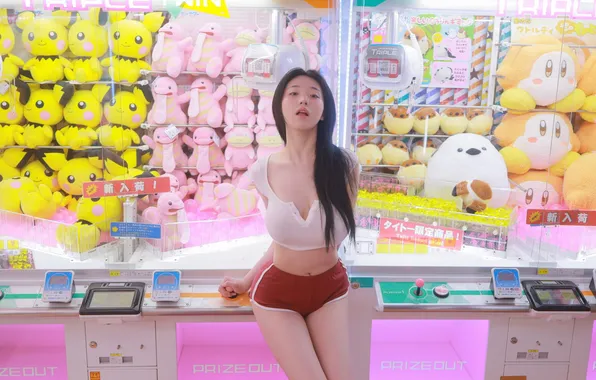 Asian, long hair, model, women, black hair, Korean, Yeon Woo