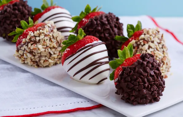 Picture food, chocolate, strawberry, fruit, fruit, chocolate, strawberries