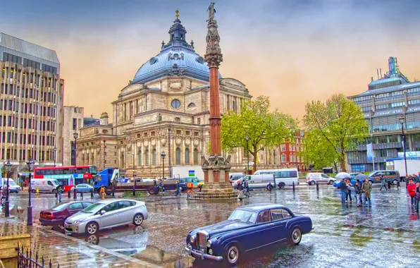 People, England, London, home, area, cars, column