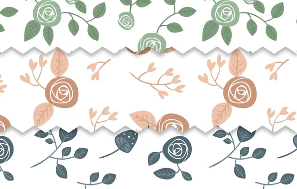 White, background, roses, texture, buds, vintage, patterns, roses