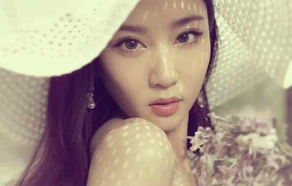 Picture summer, girl, flowers, hat