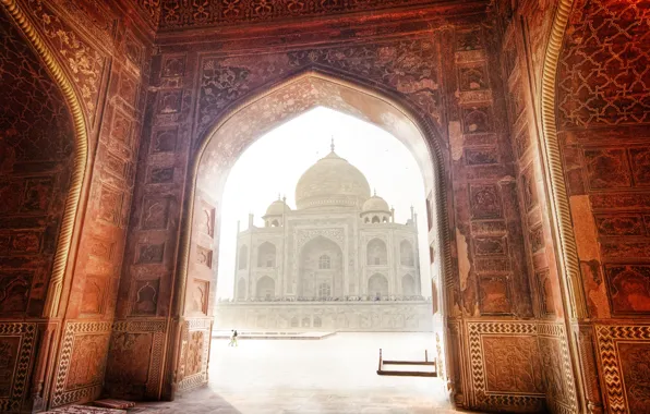 Picture landscape, India, Taj Mahal, mosque