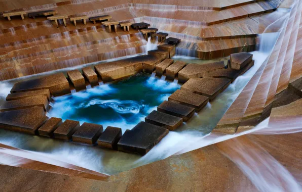 USA, Texas, Fort Worth, Water gardens