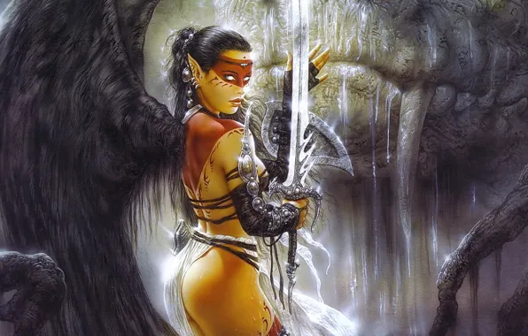 Monster, sword, Angel of war
