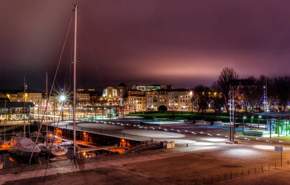 Night, the city, photo, street, France, pier, pierce, La Rochelle
