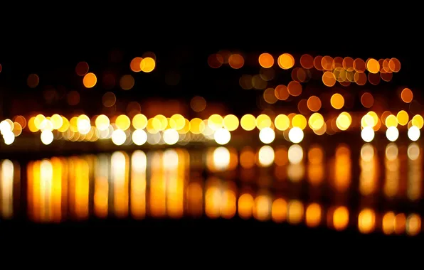 Picture macro, night, city, the city, lights, background, widescreen, Wallpaper