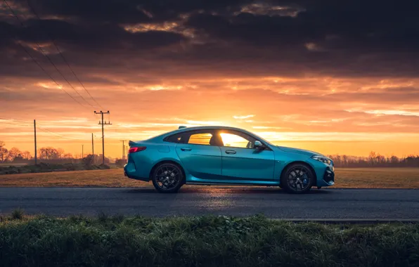 Sunset, the evening, BMW, side view, Gran Coupe, UK-spec, 2-Series, M Sport