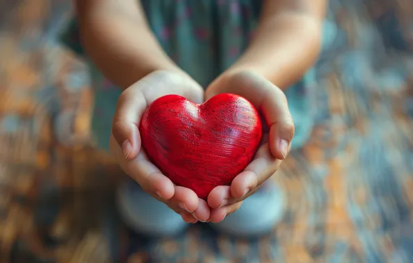 Love, holiday, heart, Board, child, hands, heart, Valentine's Day
