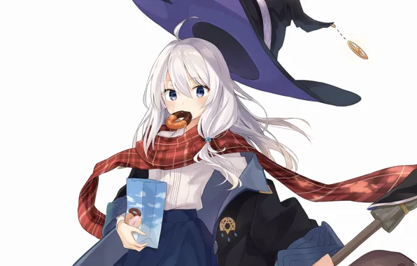 Girl, hat, broom, witch, The Journey of Elaina, Majo no Tabitabi
