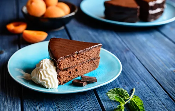 Chocolate, ice cream, cake, a piece of cake, sdadkoe