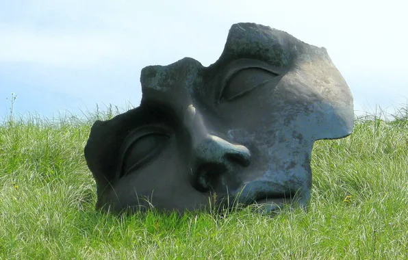 Face, Grass, monument