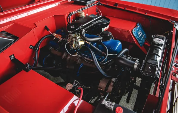 Red, engine, Roadster, Ford, 1966, Bronco