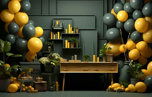 Balls, balloons, holiday, balls, Shine, Christmas, New year, March 8