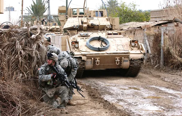 Picture machine, war, soldiers, USA, M2 Bradley