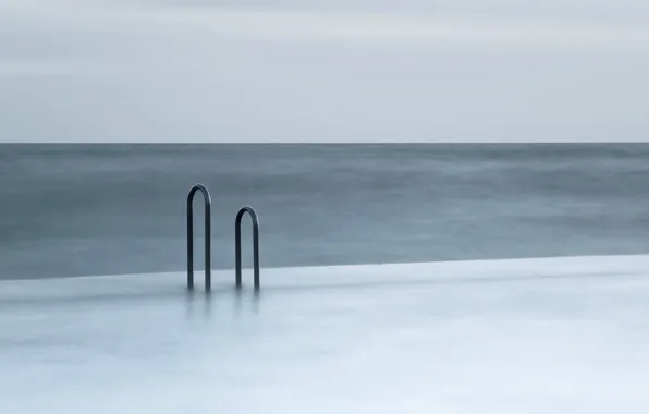 Water, minimalism, railings