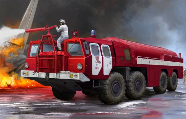 MAZ-7310, Machinery, Fire truck airport, Fire truck