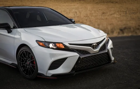 White, before, Toyota, sedan, TRD, Camry, 2020