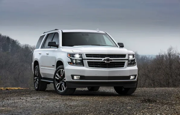 Picture white, the sky, Chevrolet, 2018, SUV, Tahoe