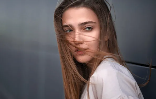 Face, background, model, hair, portrait, makeup, hairstyle, brown hair