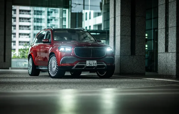 Mercedes-Benz, Light, Mercedes, Red, Maybach, Front, Side, GLS