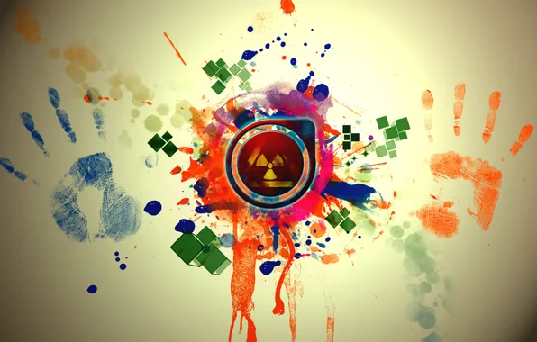 Picture traces, abstraction, radiation, hands