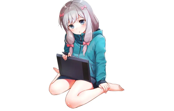 Girl, tablet, Eromanga Sensei, Erromango-Sensei