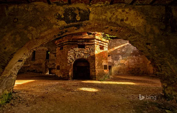 Interior, arch, Romania, blast furnace, Ghelari