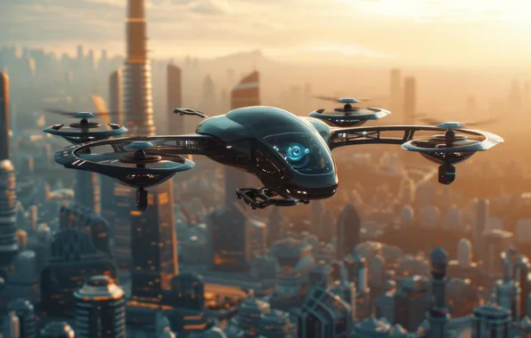 Flight, aviation, technique, drone, AI art, neural network