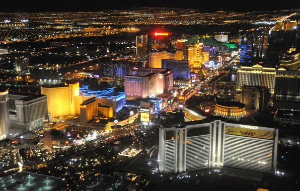 Landscape, city, night, Las Vegas.