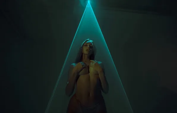 Girl, ring, covered the chest