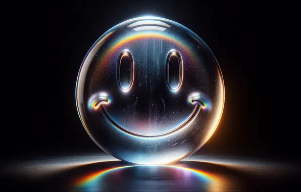 Round, smile, smiley