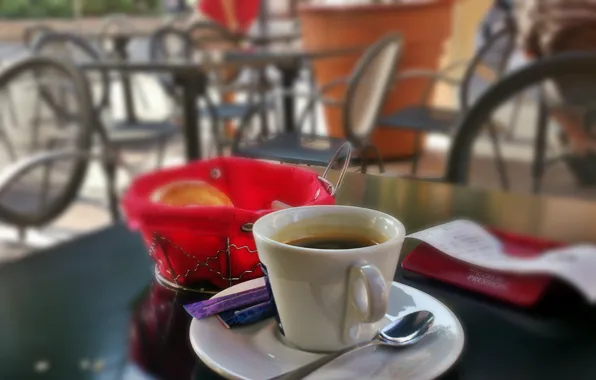 Coffee, Cup, sugar, table, Cafe