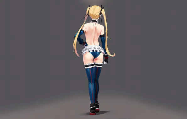 Girl, sexy, ass, thighhighs, long hair, anime, beautiful, twintails