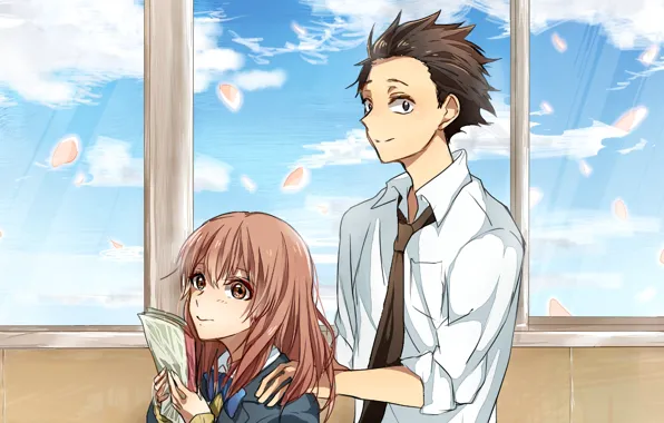 Window, girl, class, guy, school, notebook, Form voice, You No Katachi