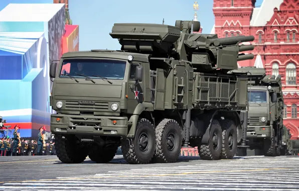 Russia, May 9, complex, self-propelled, Victory Parade, Red Square, Pantsir-S1, missile and gun