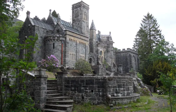 Picture the sky, trees, Scotland, Church, architecture, St Conan's Kirk