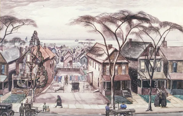 Charles Ephraim Burchfield, 1927-28, Little Italy in Spring