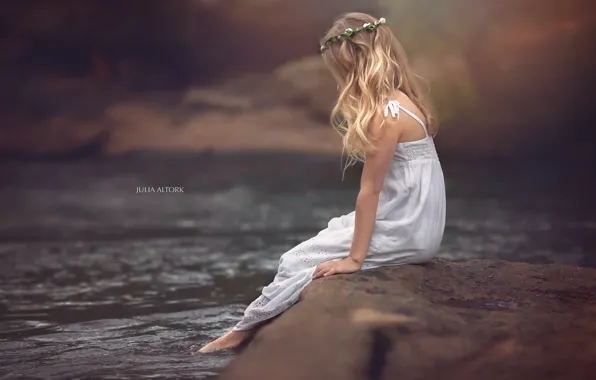 Picture nature, river, girl