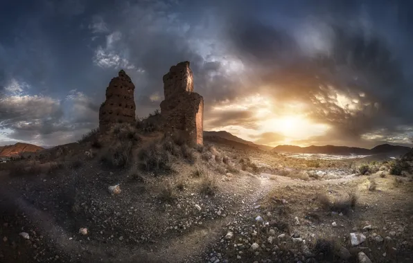 Wallpaper Andalusia, Almeria, Beat, Ruins of the Citadel of Berja, Tower of  the Spur images for desktop, section природа - download