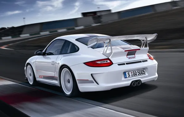 Picture white, 911, 997, Porsche, supercar, Porsche, GT3, racing track