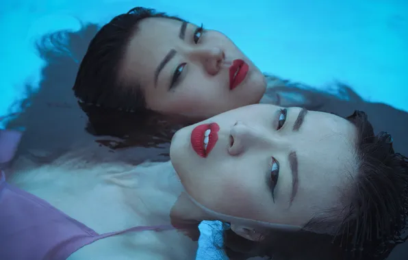 Water, girls, Asian girls