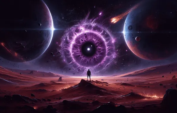 Space, planet, the pupil, fantasy, another world, iris